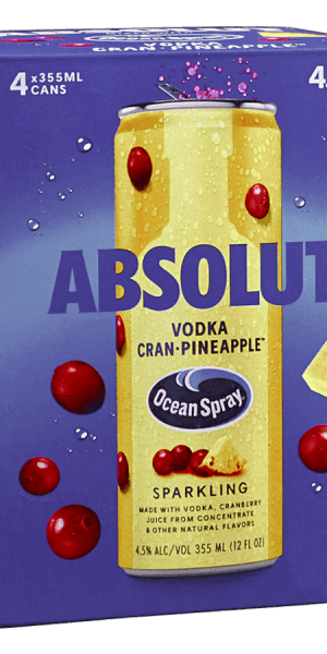 Absolut Ocean Spray 4PK Cranberry Pineapple and Cranberry