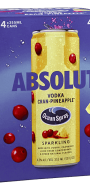 Absolut Ocean Spray 4PK Cranberry Pineapple and Cranberry
